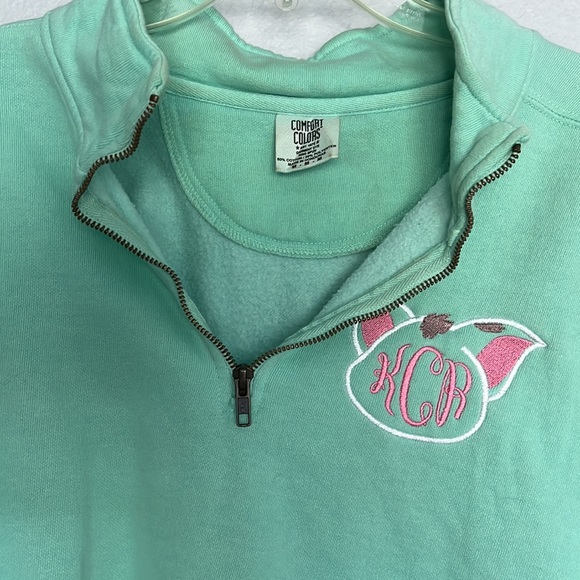 Comfort Colors Moana Pua Monogram 3/4 Zip Jacket Size Medium Runs Large - Picture 2 of 3